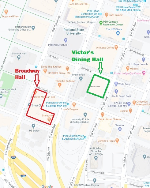 Campus Map indicating Broadway Hall